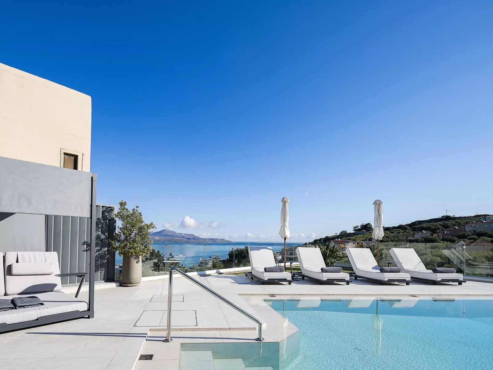 Kalyves Royal Villa-''Gratis''beheizter Pool, Fitnessraum, Meerblick-Buiten