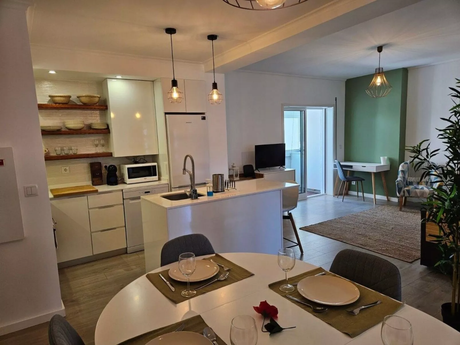 Fluss Meer Sonne am Costa Nova Strand-Binnen