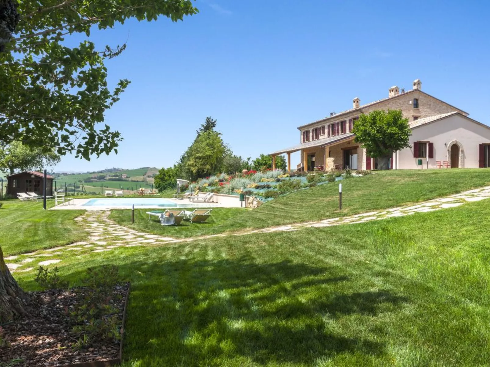 Villa i Gelsi Marche Urlaub, privater Pool-Buiten