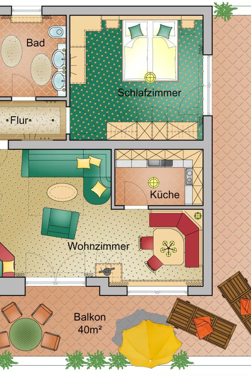 Appartement Bergkristall mit Gebirgsblick-Binnen