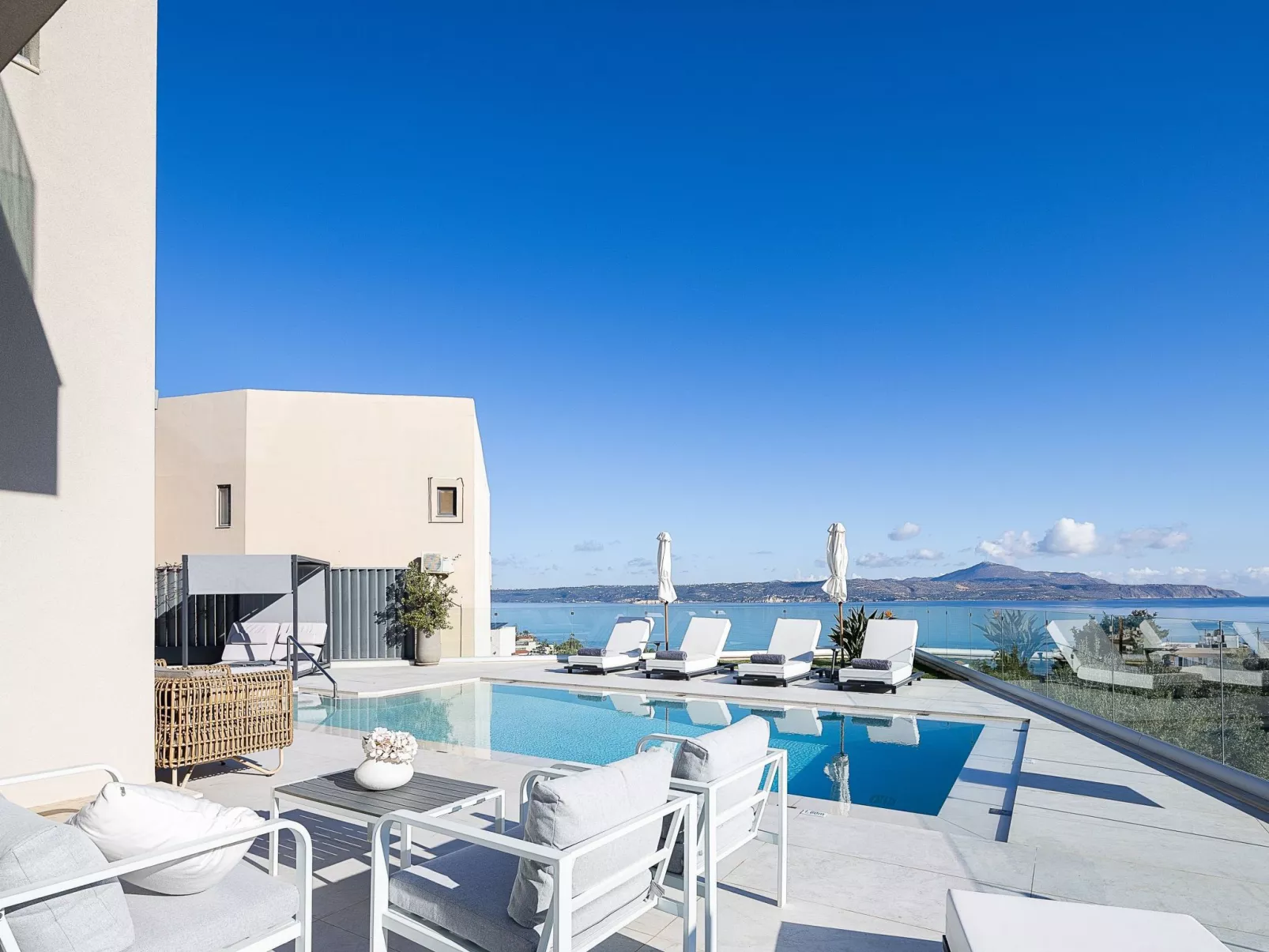 Kalyves Royal Villa-''Gratis''beheizter Pool, Fitnessraum, Meerblick-Buiten