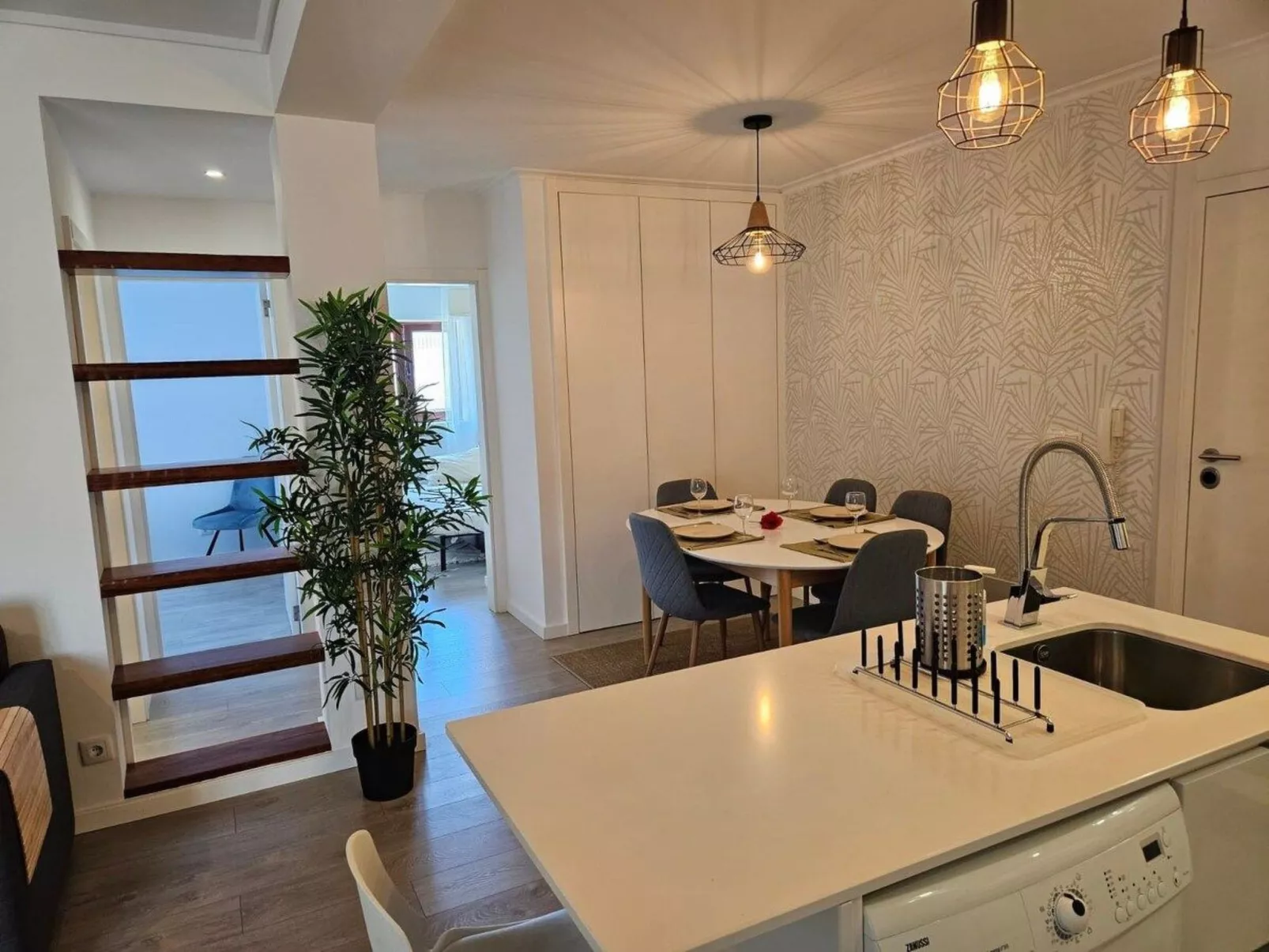 Fluss Meer Sonne am Costa Nova Strand-Binnen