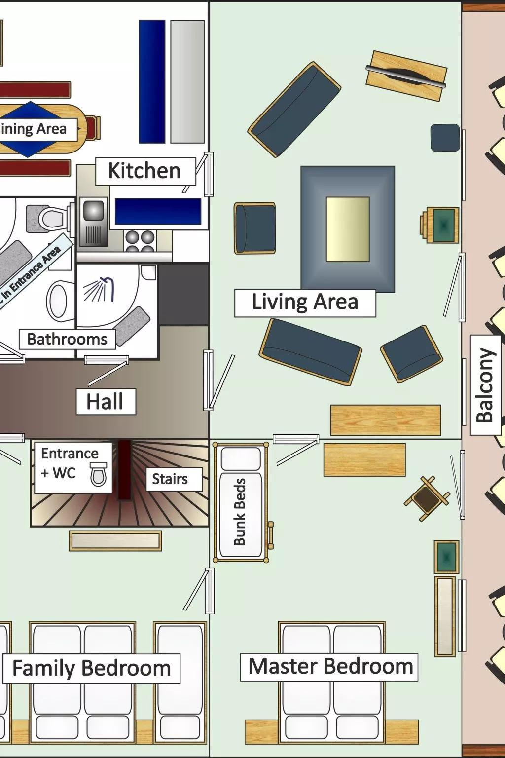 Wohl eingerichtete Wohnung mit eigenem Balkon-Binnen
