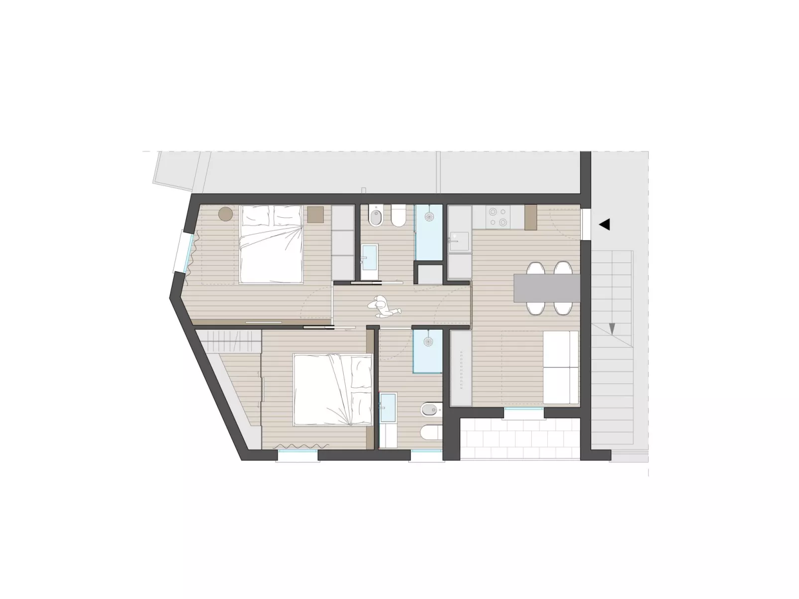 Wohnung mit Balkon-Binnen