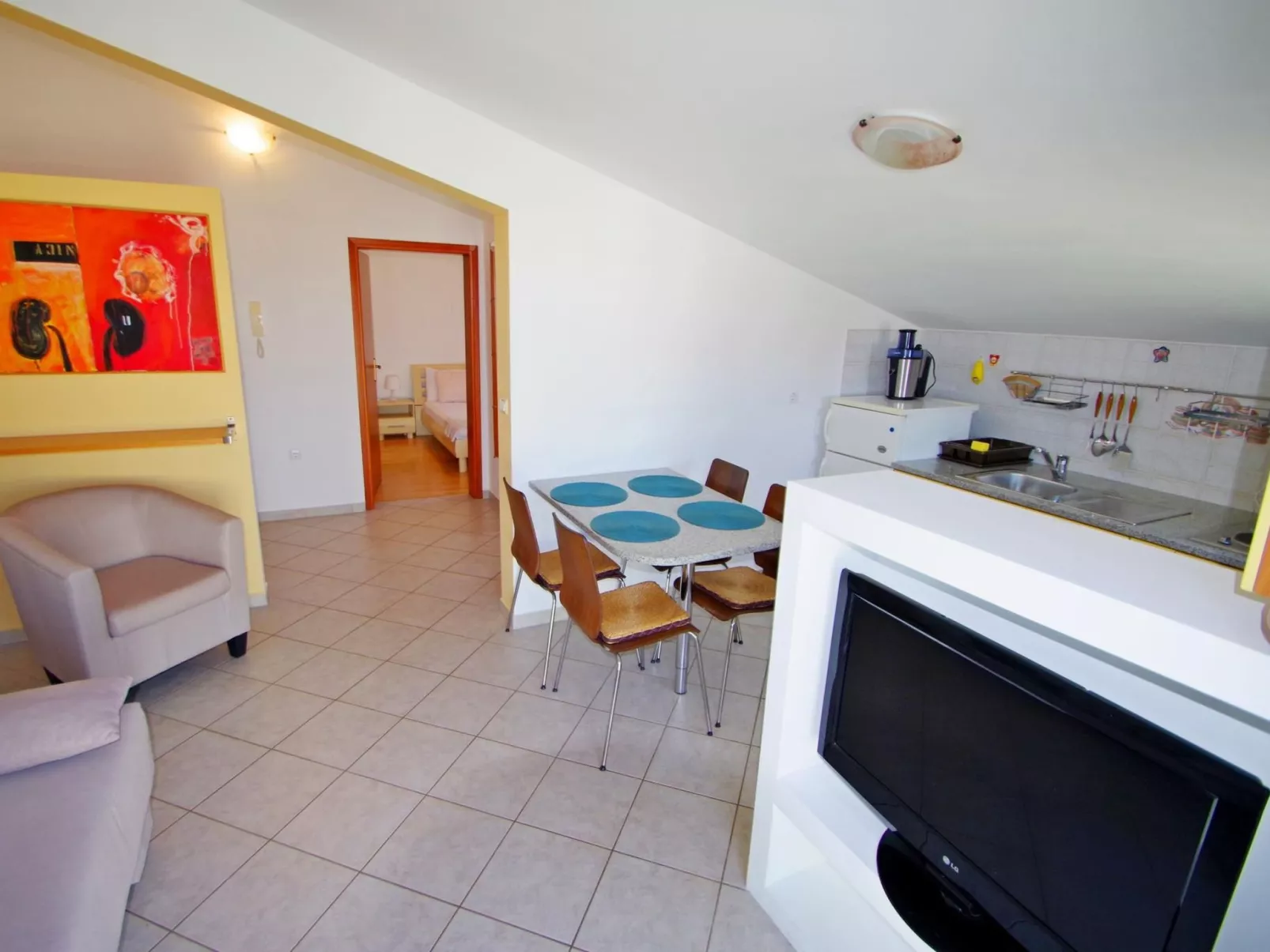 Ferienwohnung, 600 m vom Strand entfernt-Binnen