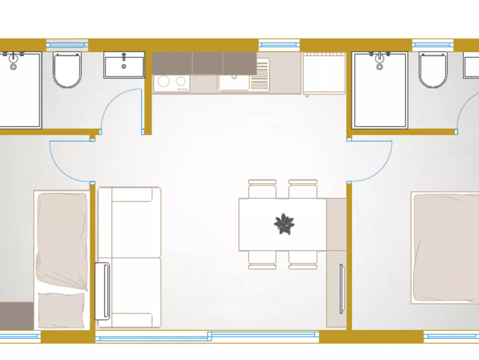 Mobilheim direkt am Strand-Binnen