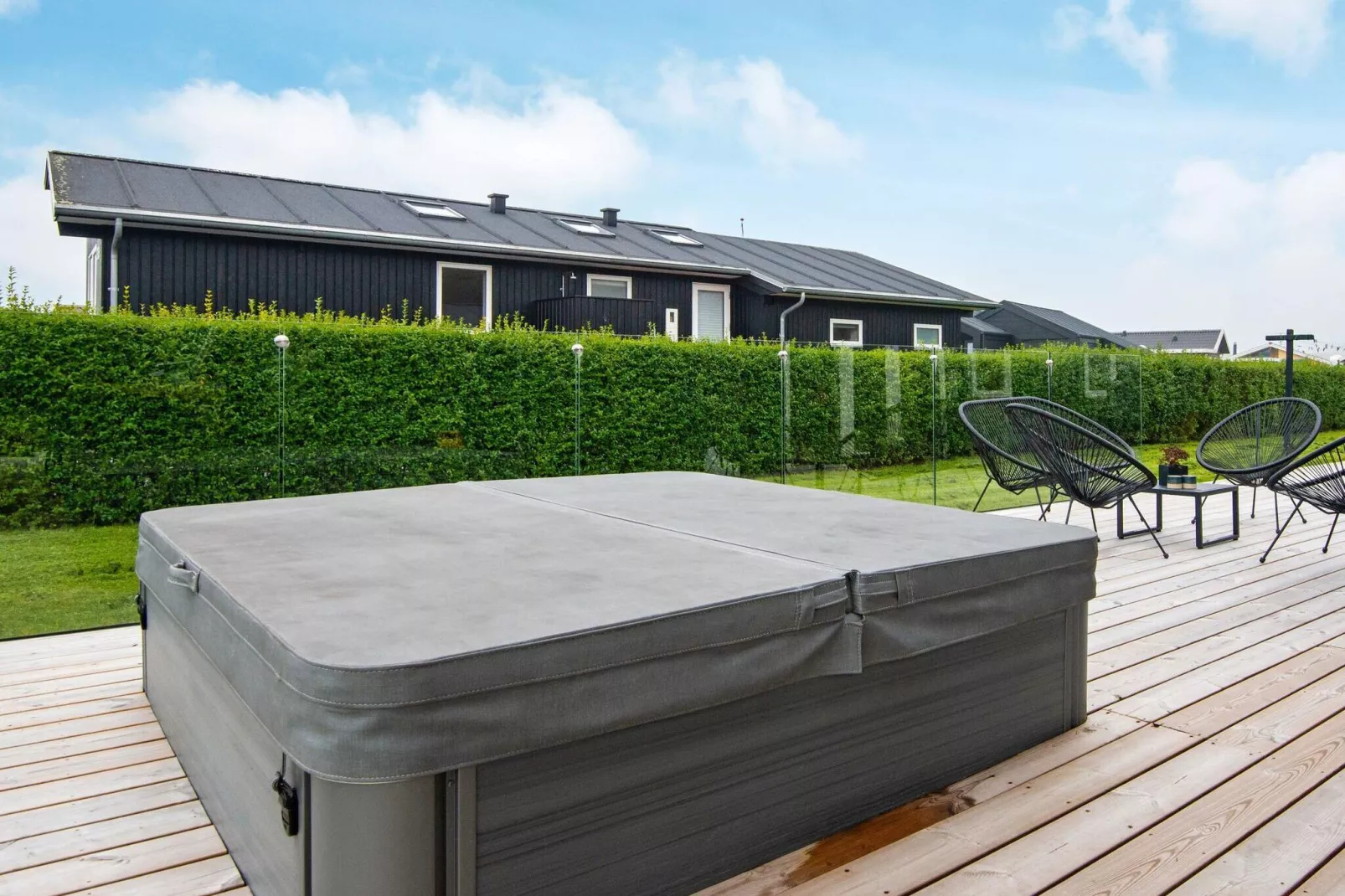 Modern vakantiehuis met sauna in Juelsminde-Uitzicht