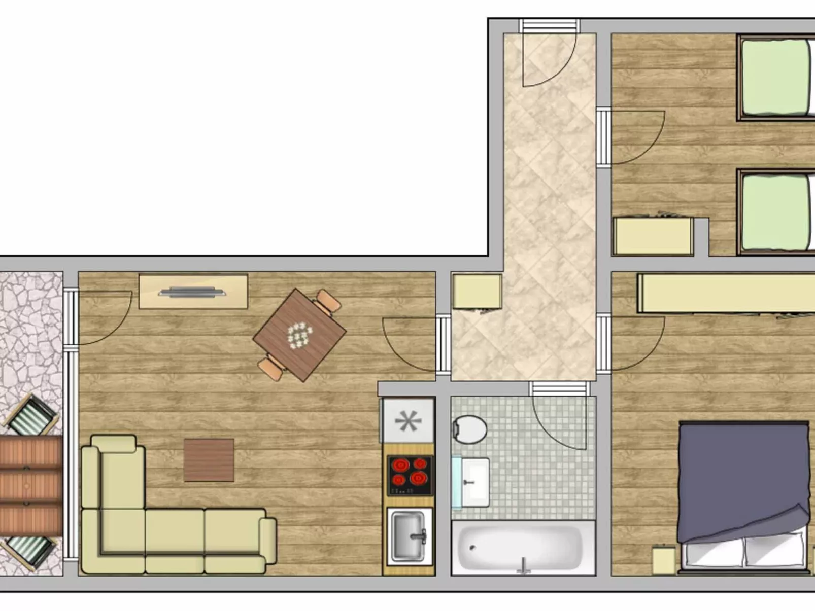 Wohnung in Garmisch Partenkirchen mit Garten-Binnen