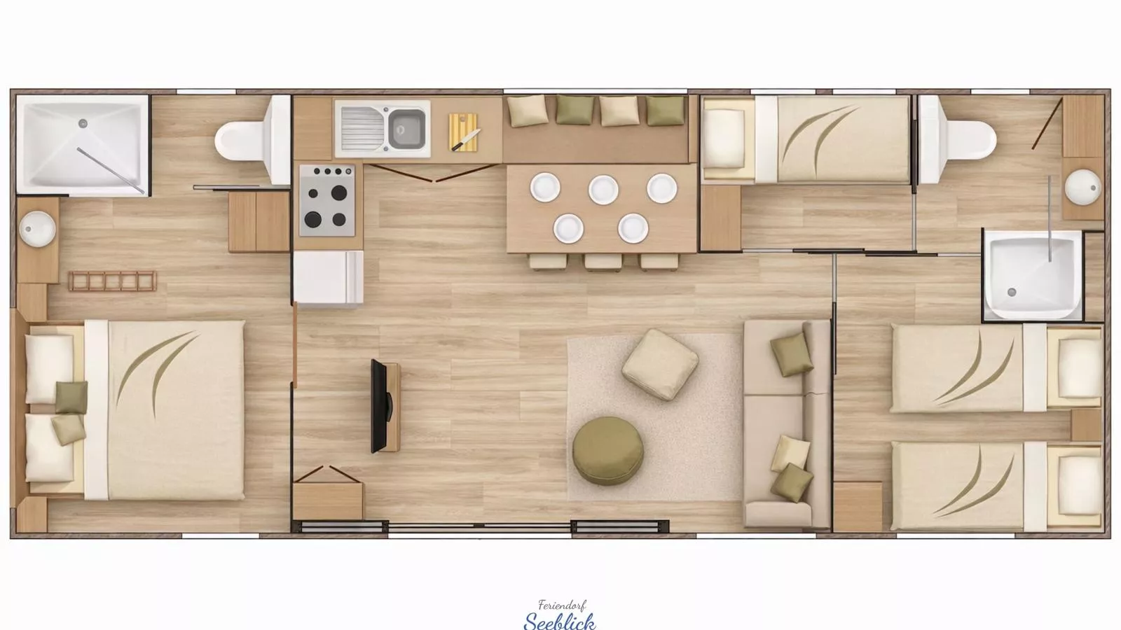 Feriendorf Seeblick - Tiny Chalet Nr 6-Plattegrond