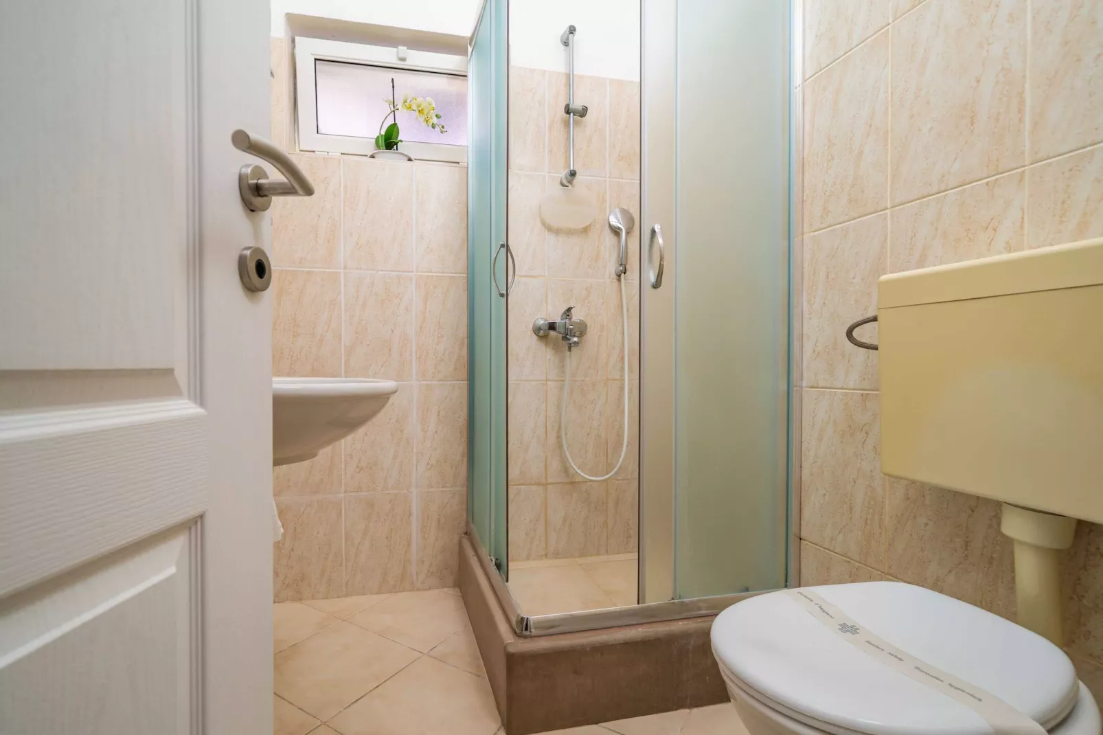 Apartments Senjo - Studio Apartment with Balcony with Sea View (Apartman 4)-Badkamer