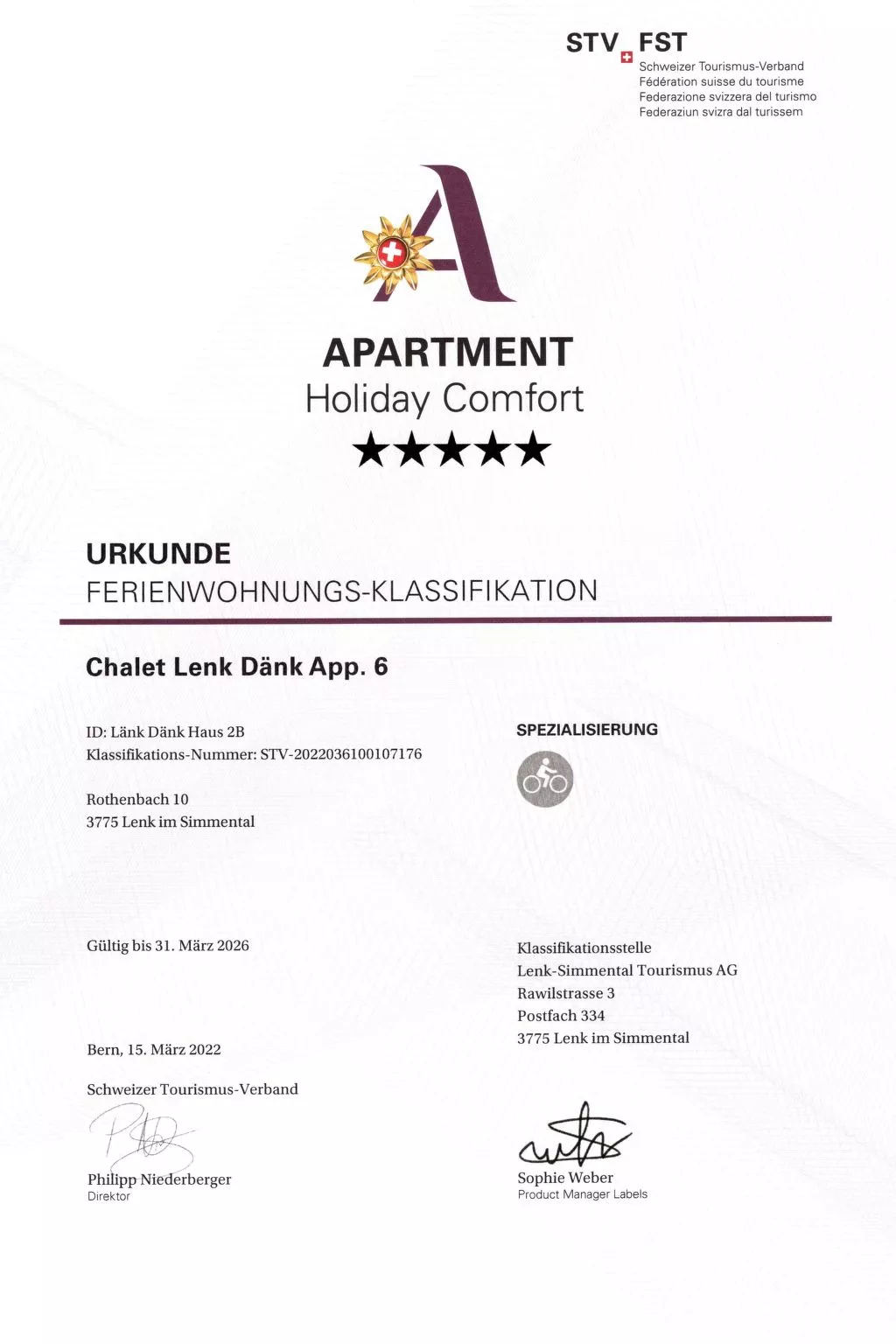 Chalet Lenk Dänk App. 6