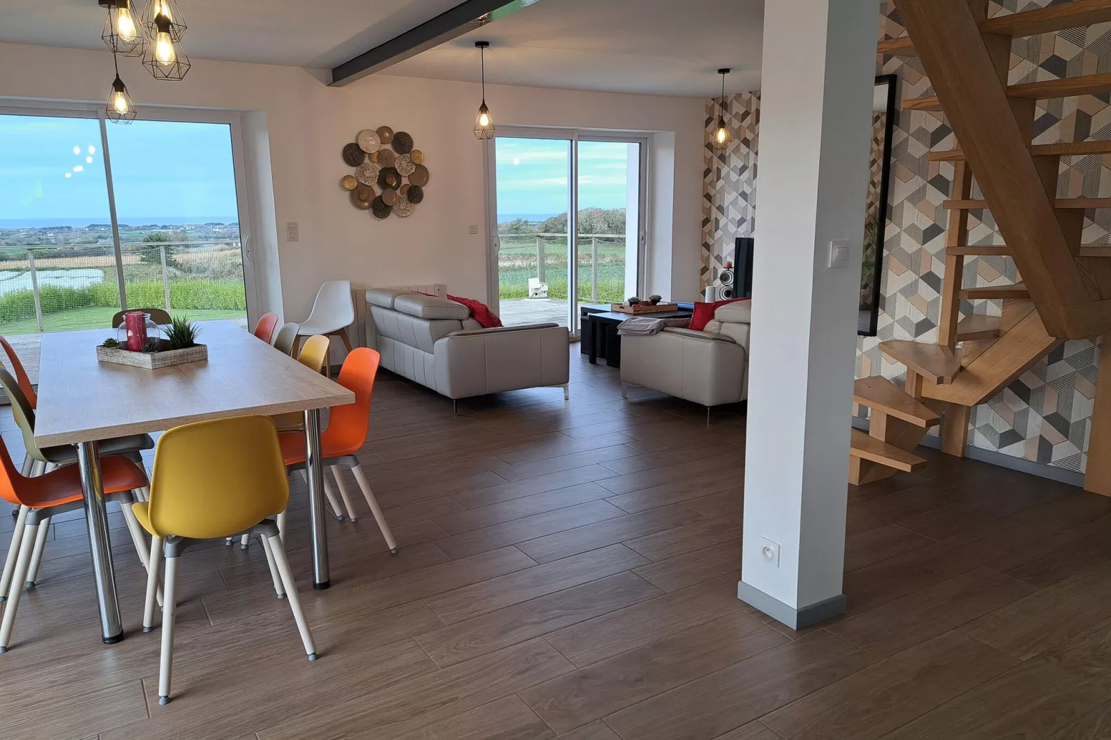 Ferienhaus mit Meerblick Cléder 10 Pers-Eetkamer