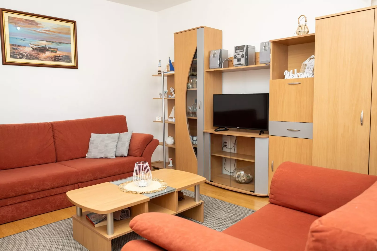 Apartments Sea Line - Two Bedroom Apartment with Terrace and Sea View-Woonkamer