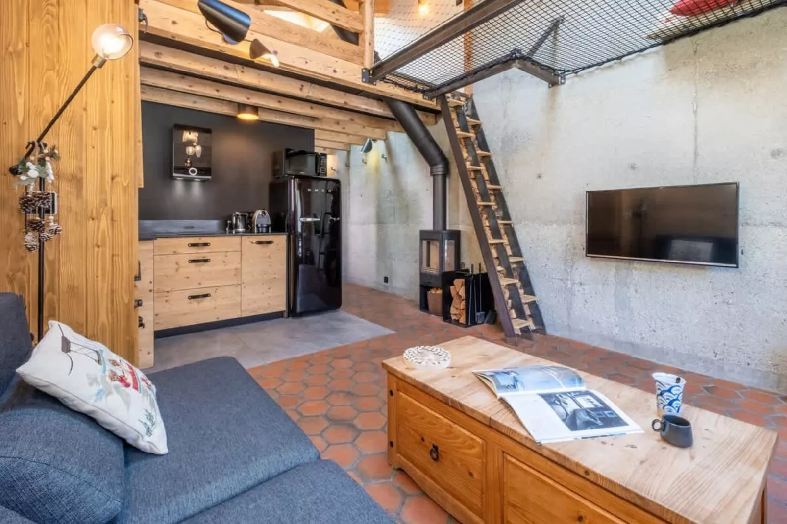 Châlet Racar pour 4 personnes centre ville et vue sur la montagne-Woonkamer