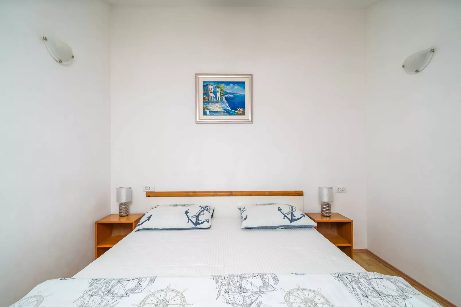Apartments Senjo - One Bedroom Apartment with Balcony with Sea View (Apartman 1)-Slaapkamer