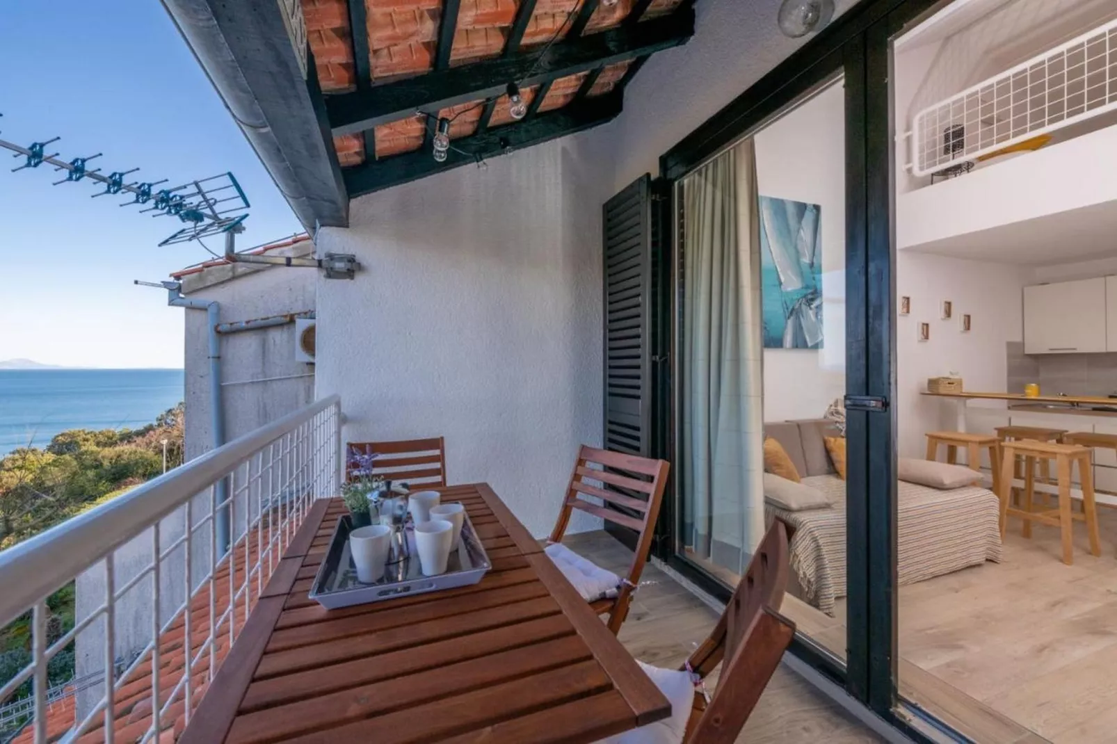 Apartment Baselak - Duplex One Bedroom Apartment with Balcony and Sea View - Terrasbalkon
