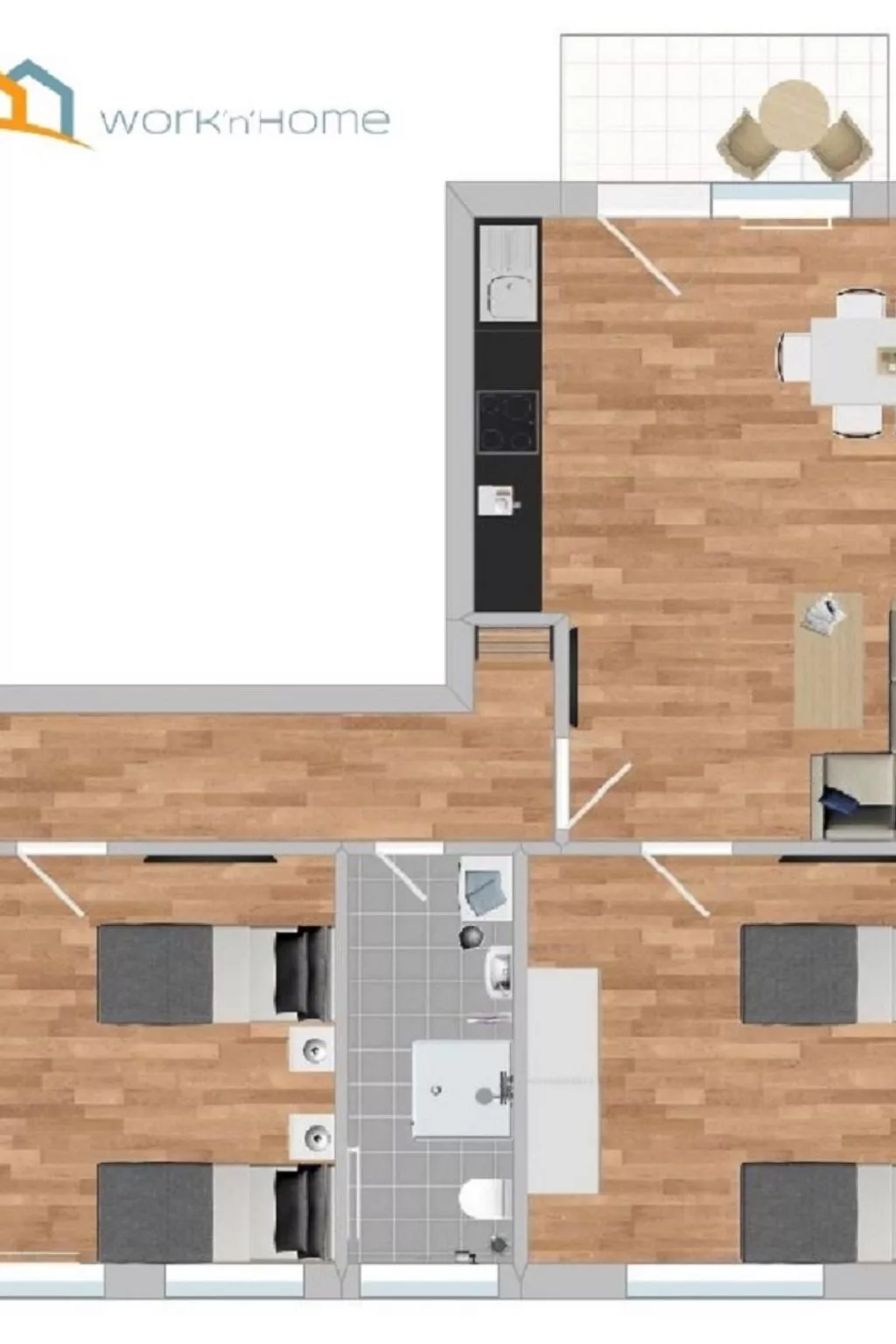 SAD151 Moderne Monteurwohnung mit Balkon - Image-tags.info