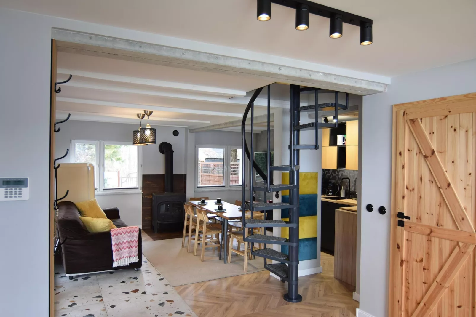 Dom wakacyjny w Starych Czaplach z dużą sauną-Woonkamer