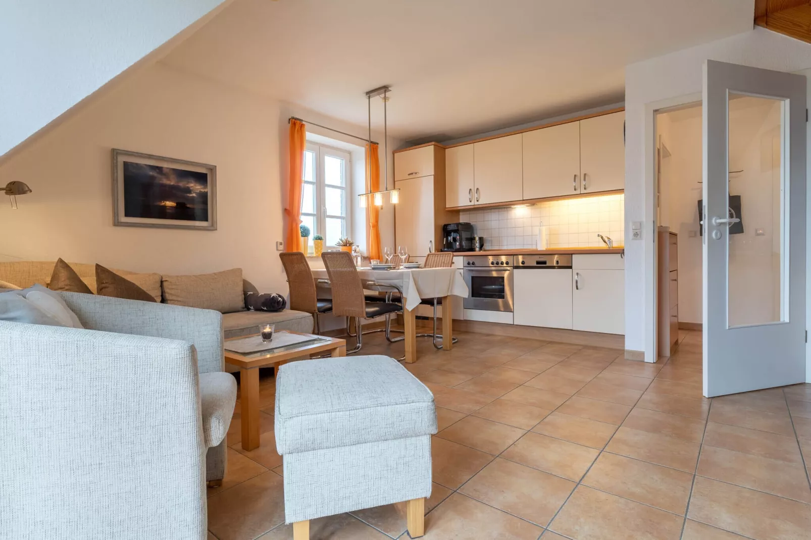 Ferienwohnung Langeneß - Woonkamer