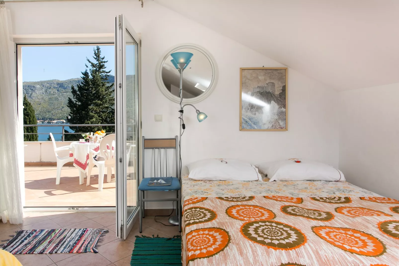 Apartments Tramonto - Studio Apartment with Balcony and Sea View - Slaapkamer