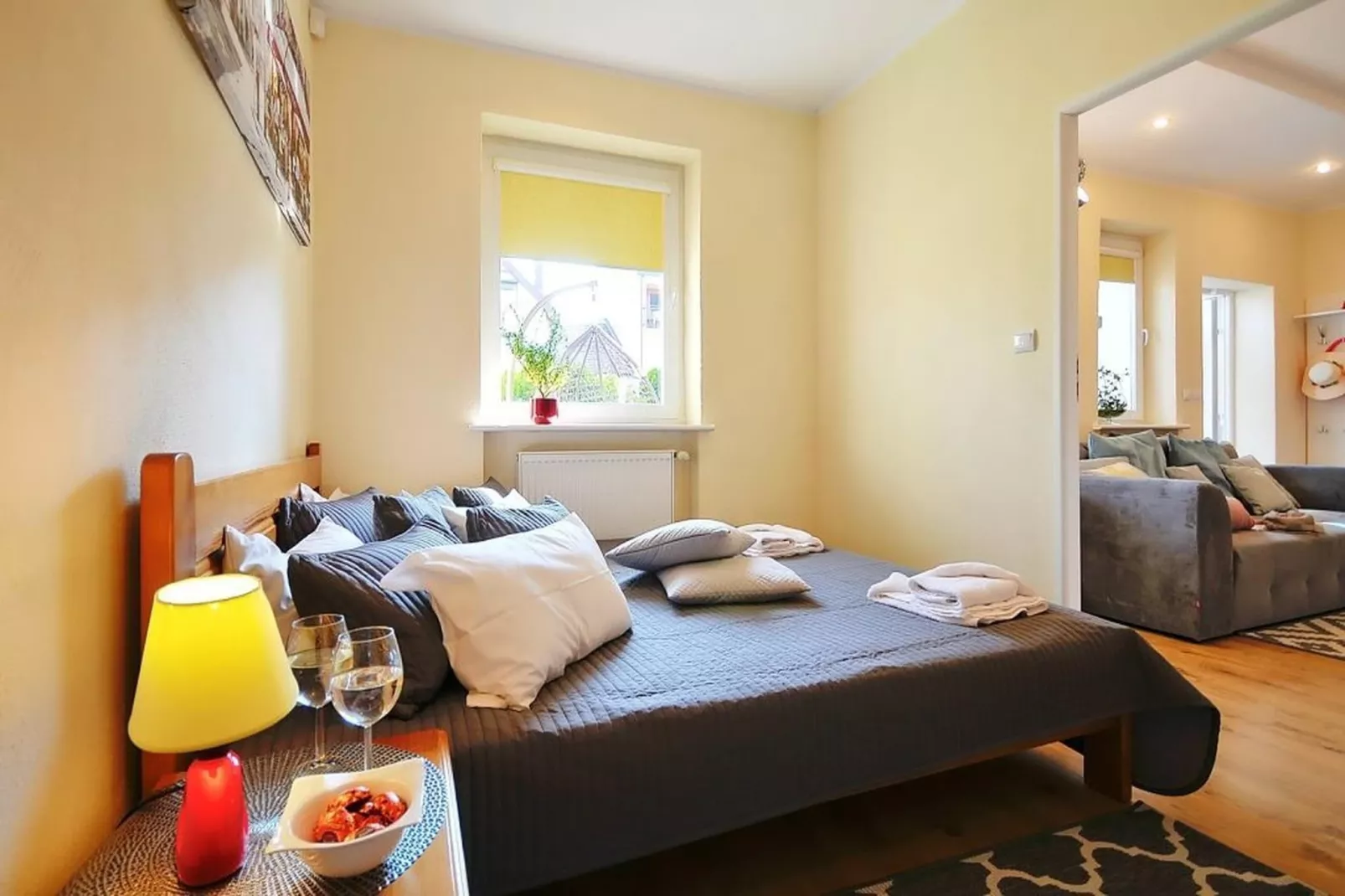 Apartament nr 1 40 qm parter Ustronie Morskie-Slaapkamer