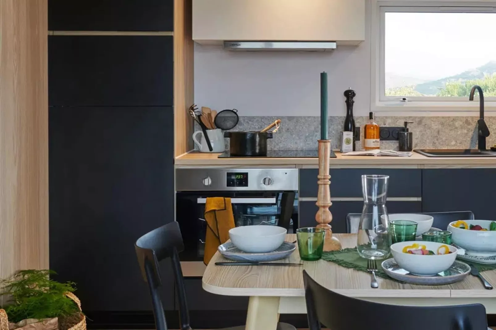 Camping L'Air Marin Vias-Plage  Mobilhome TULUM 2CH-Keuken