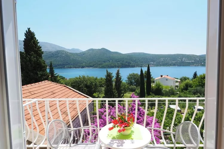 Apartments & Room Eva Slano - Double Room with Balcony and Sea View (Kamara)