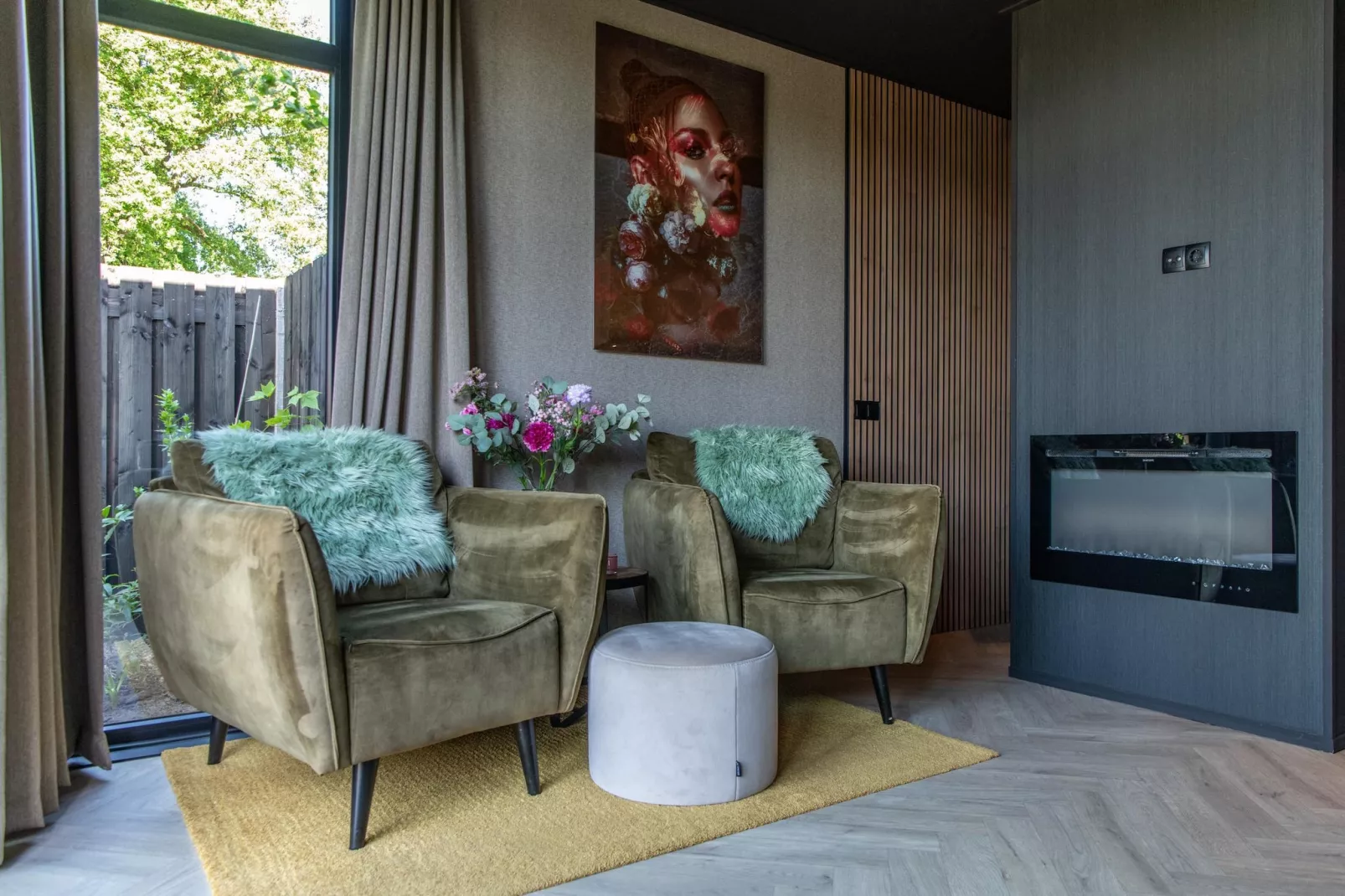 Wellnesslodge Specht 2p-Woonkamer