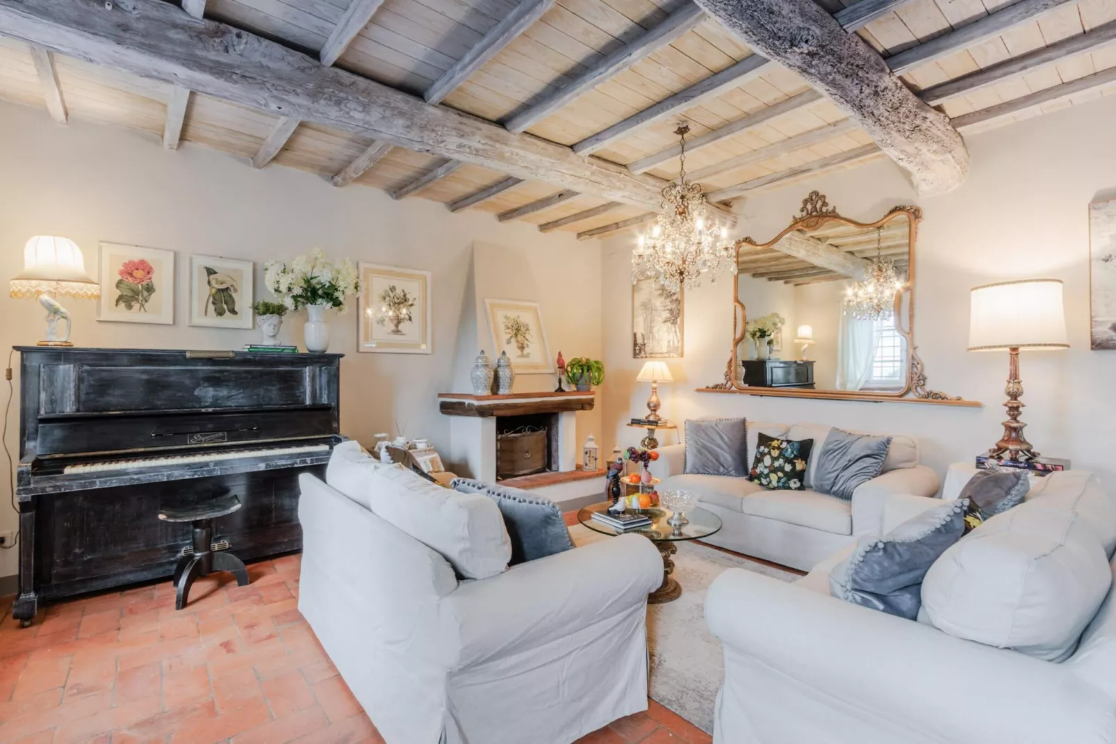 La Macina Farmhouse - Woonkamer