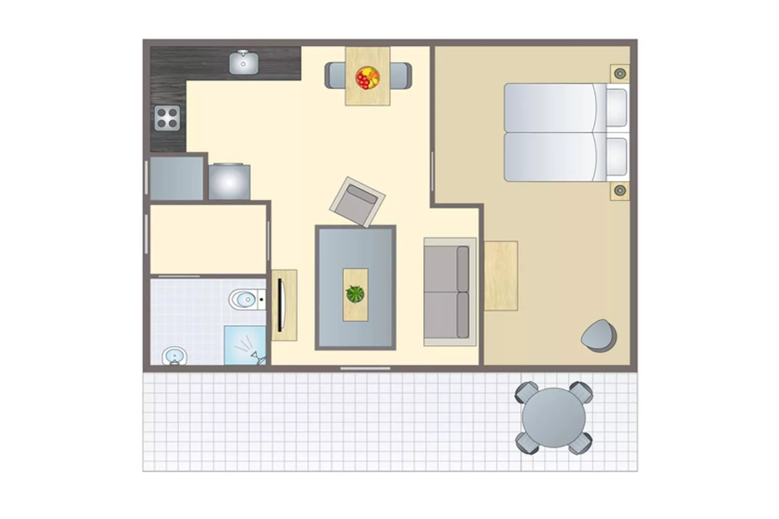 Bungalow 2B - Plattegrond