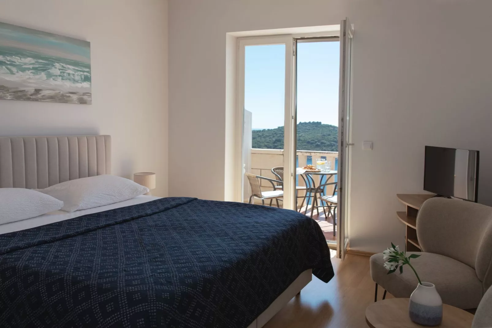 Apartments Bonavista - Superior Two Bedroom Apartment with Balcony and Sea View (A1) - Slaapkamer