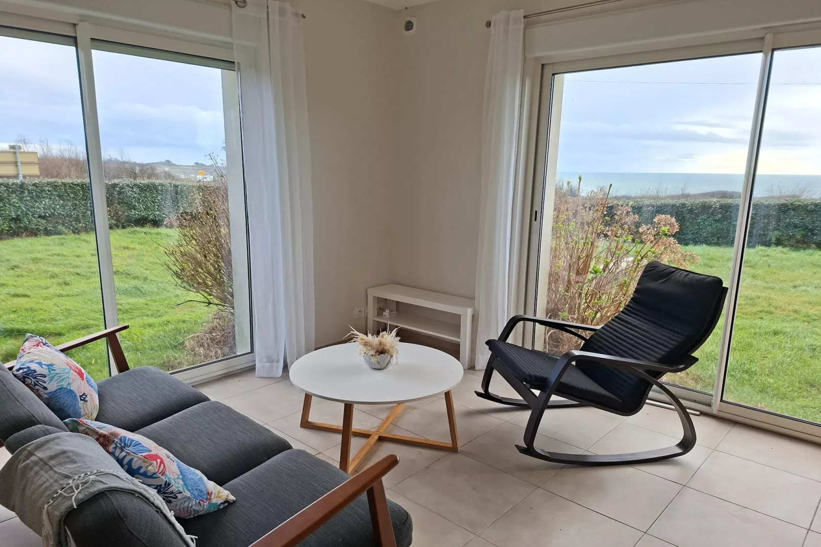 Ferienhaus mit Panoramablick Le Conquet - Woonkamer