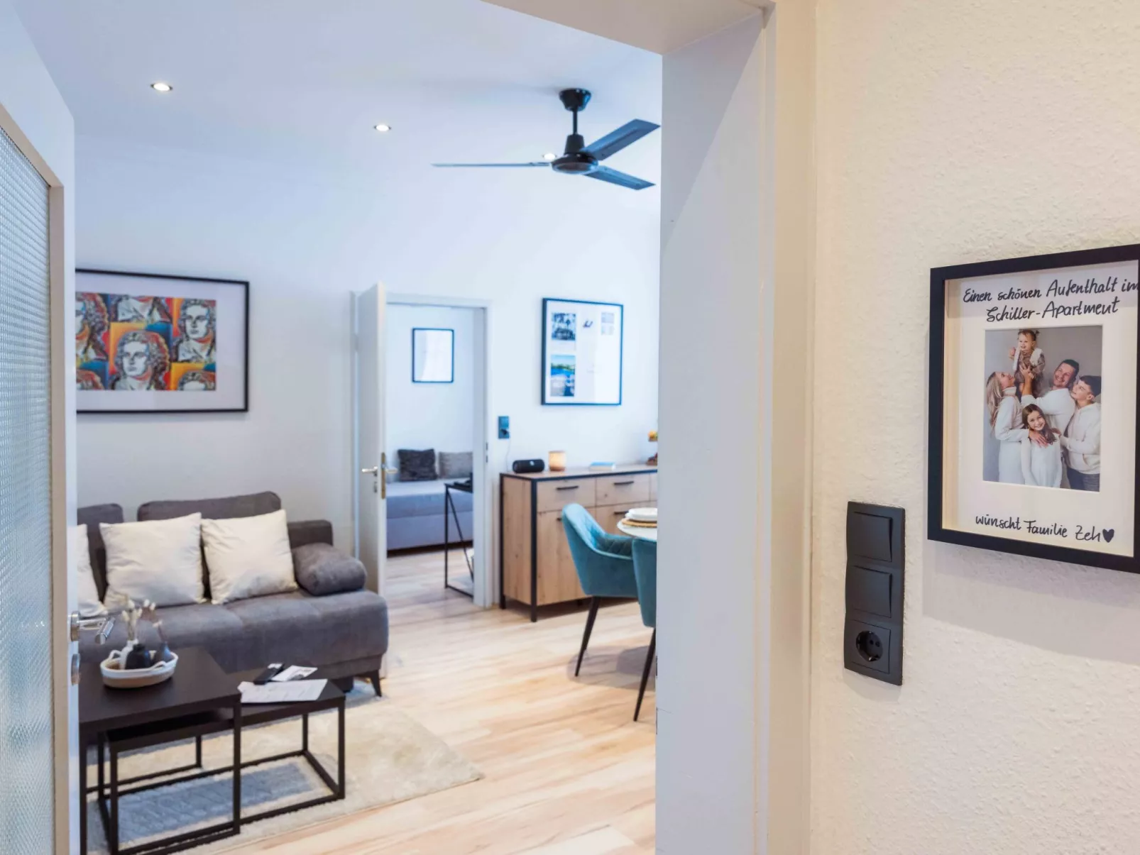 Schiller Apartment im Zentrum von Hof. Küche, Parkplatz, 250MBit Wlan - Binnen