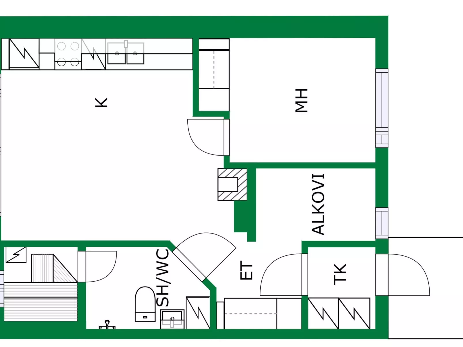 Outapailakka k 16 - Binnen