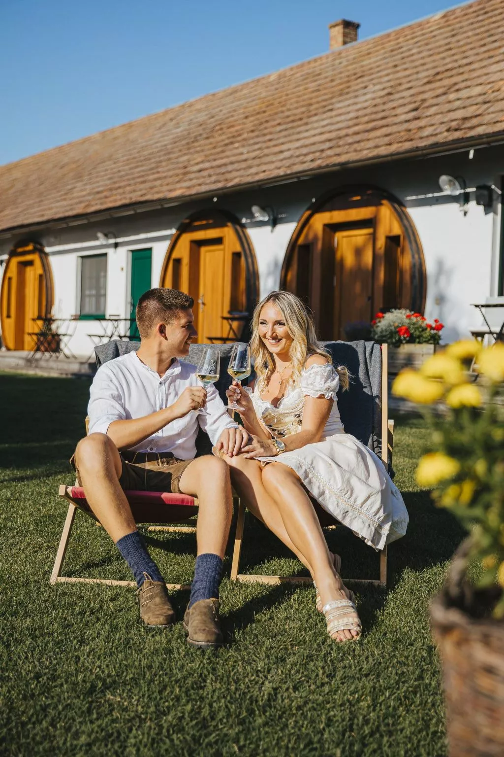 Weinfass-Suite für 2 in Grub an der March - Buiten