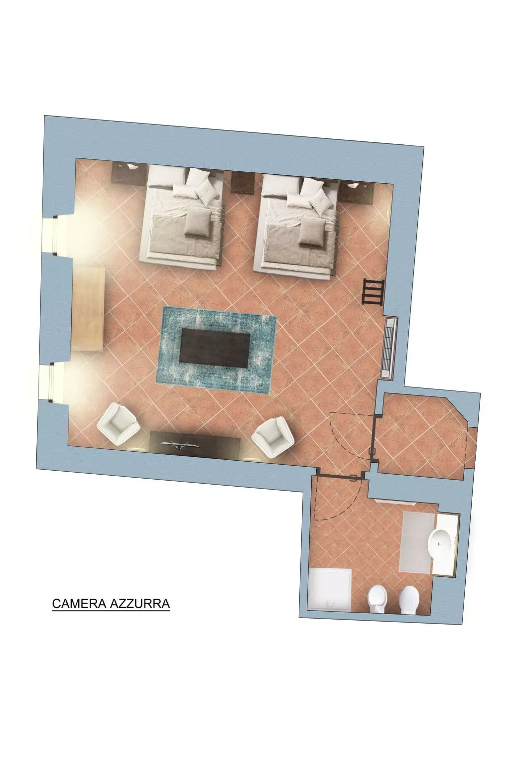 Blaues Zimmer - Binnen