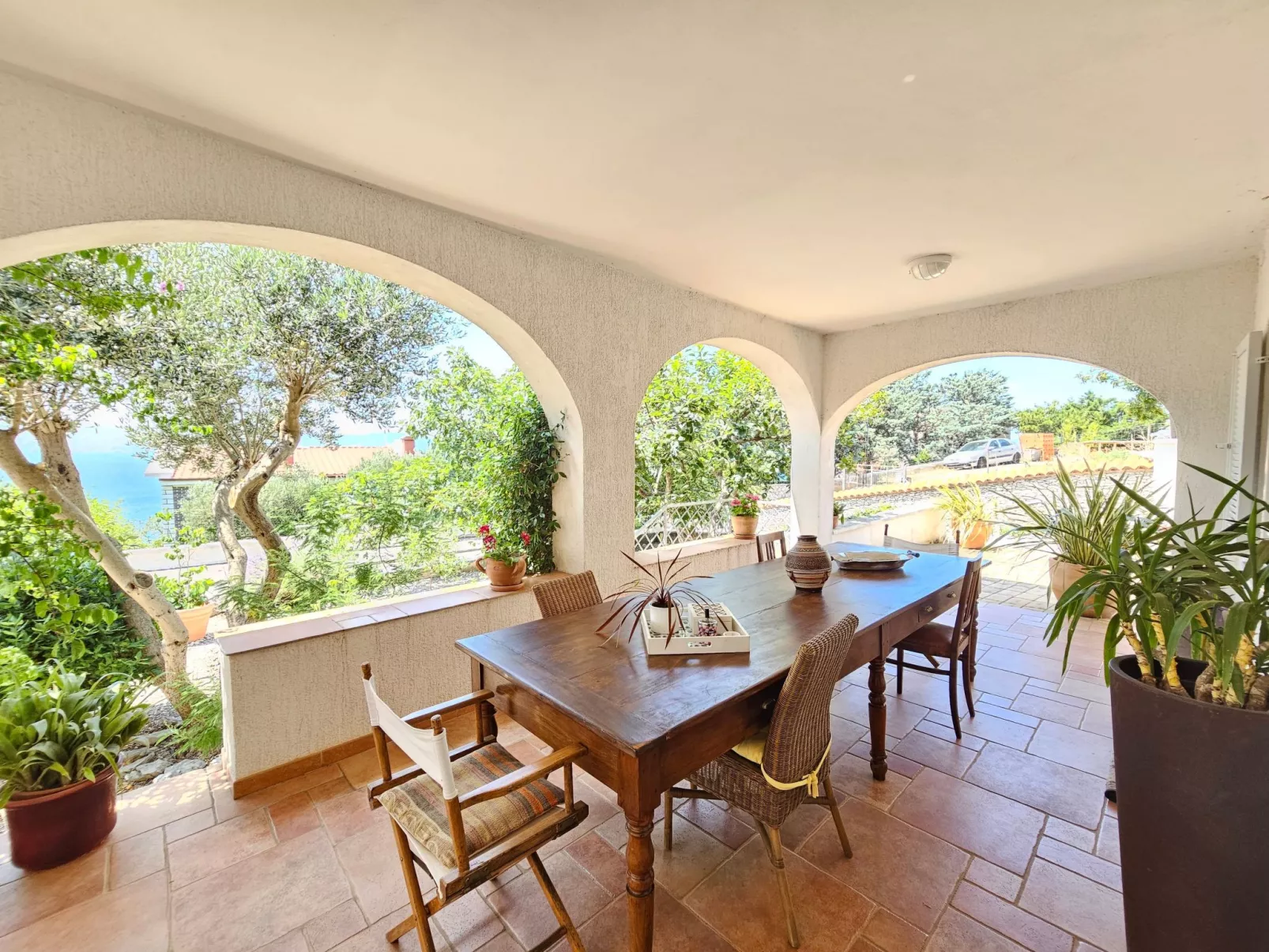 Zimmer für 2, mit Terrasse und Meerblick, ohne Küche - Buiten