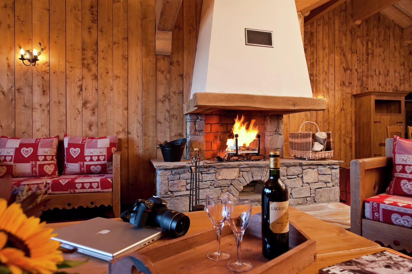 Chalet Le Refuge 1 - Woonkamer