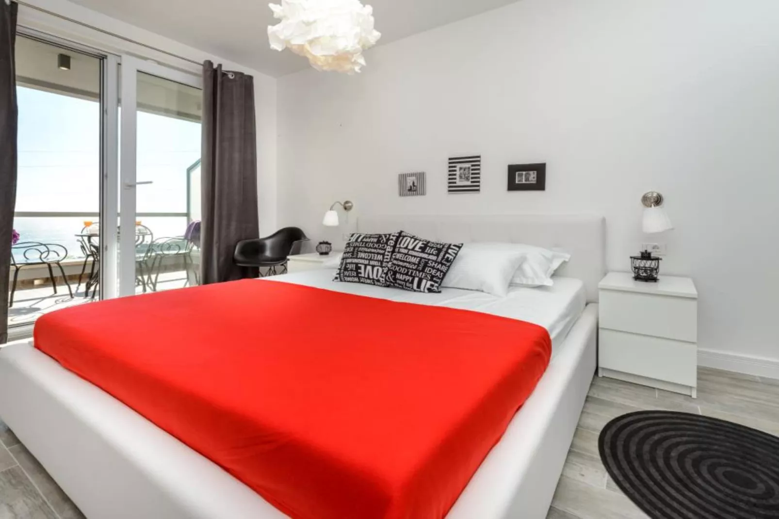 Apartments Villa Capitano - Two Bedroom Apartment with Balcony and Sea View (CRNI) - Slaapkamer