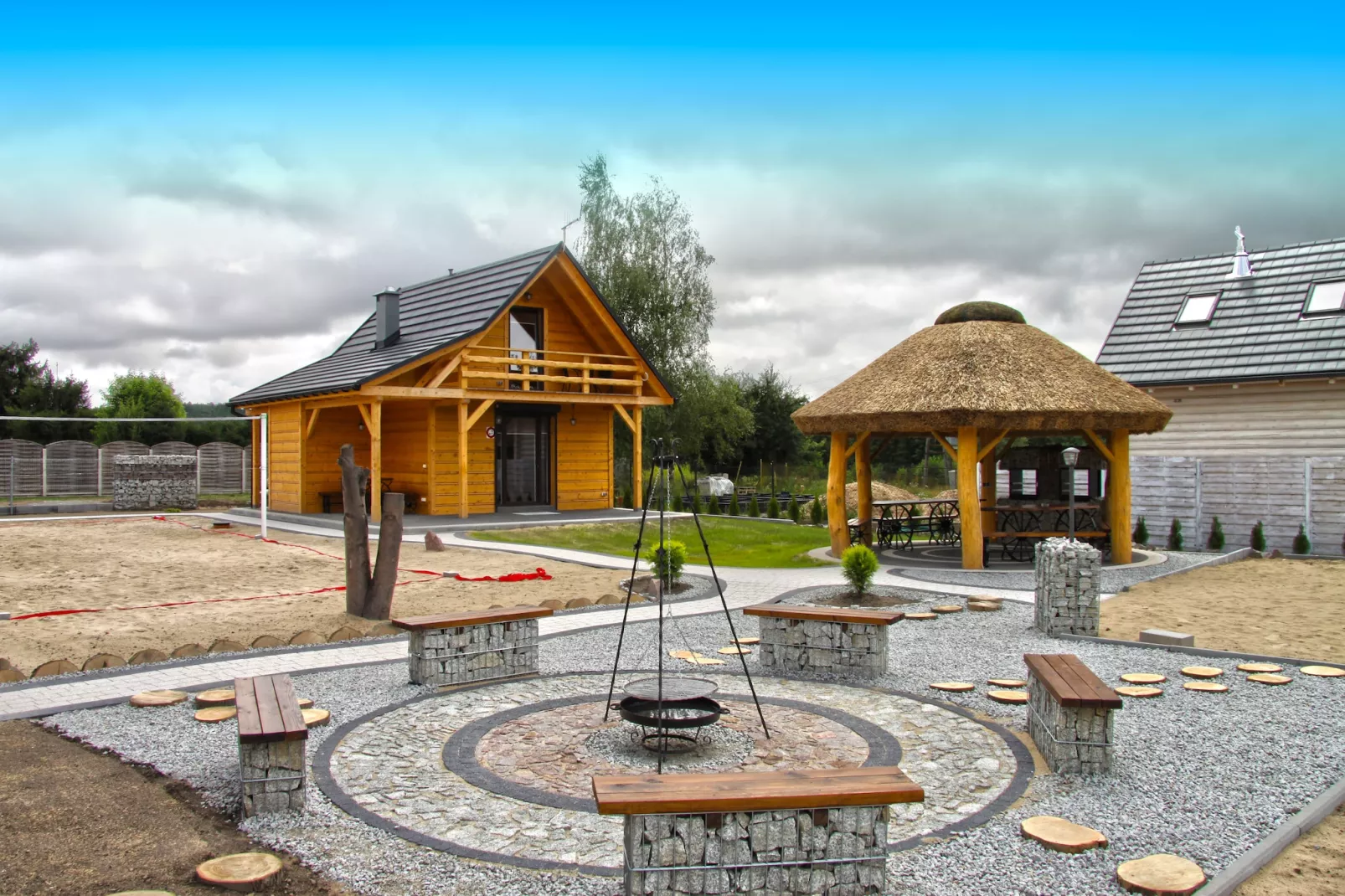 Domki wakacyjne w stylu góralskim z kominkiem Lubrza - Parkfaciliteiten