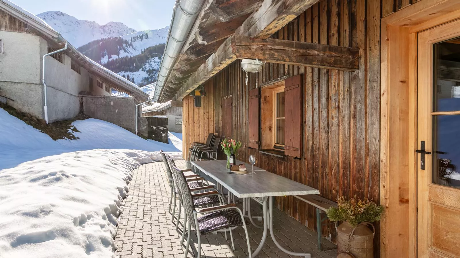 Schönangeralm Skihütte - Terrasbalkon