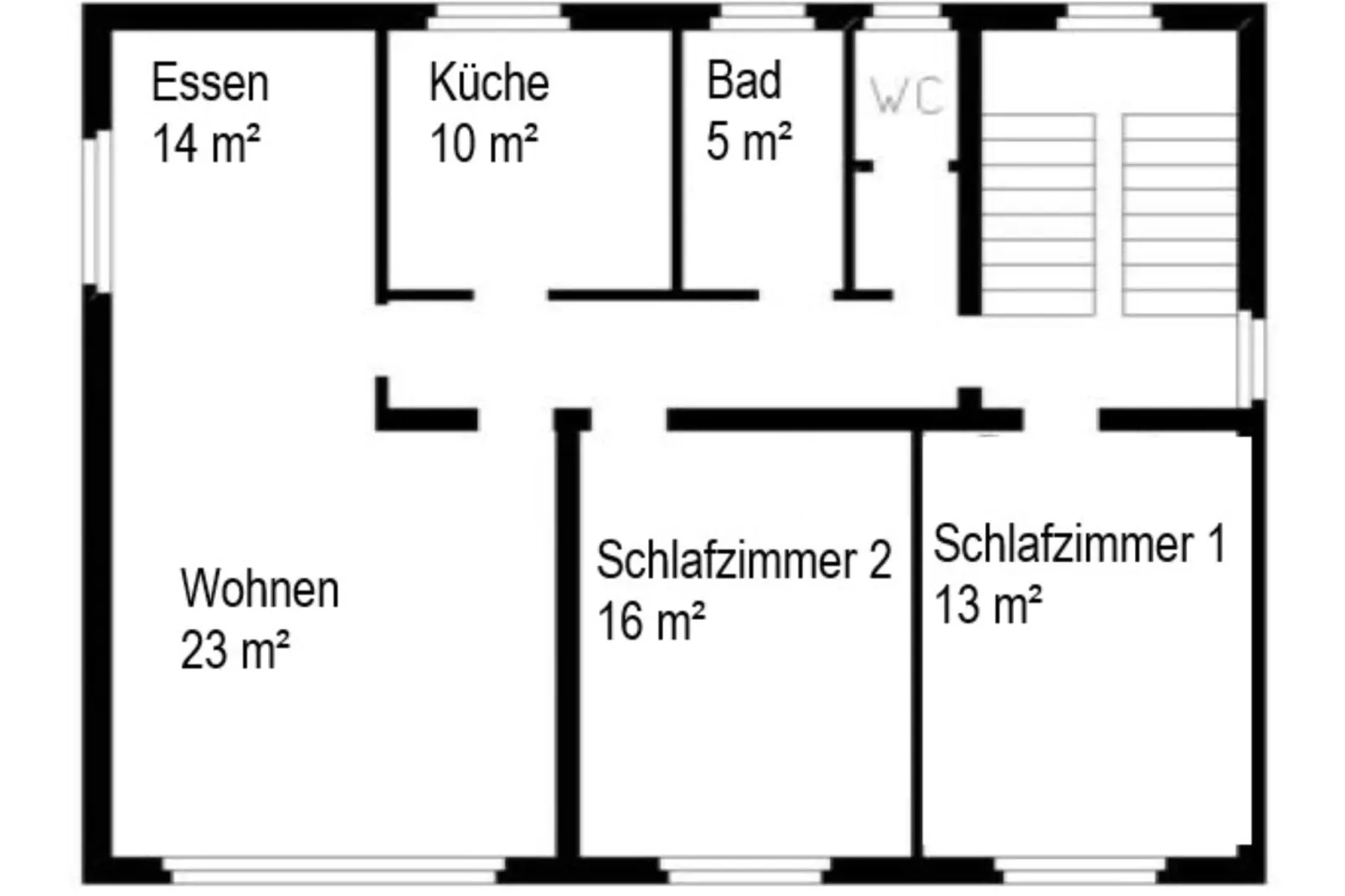 Gästehaus Kühne Fewo 1 OG - Plattegrond