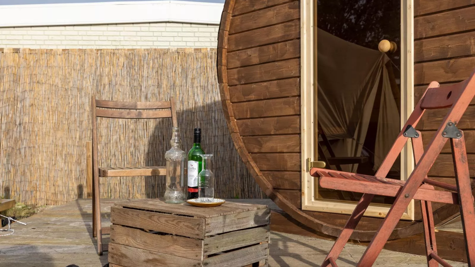 Glamping Kniphorst-Terrasbalkon