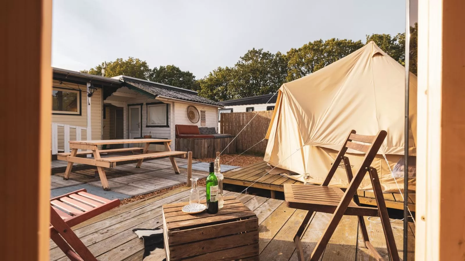 Glamping Kniphorst-Terrasbalkon