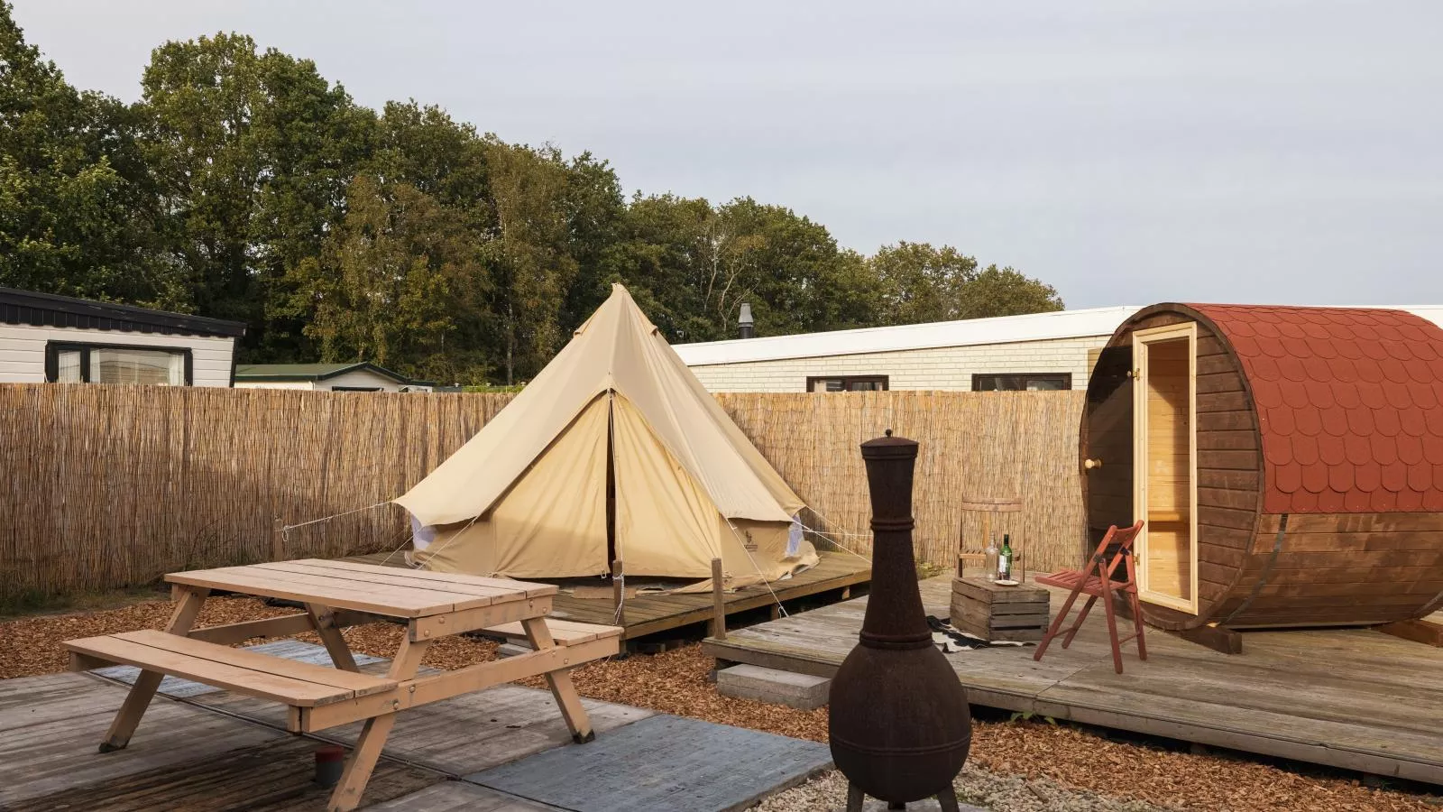 Glamping Kniphorst-Terrasbalkon