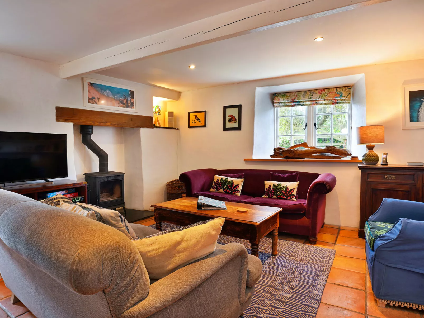 Porthcothan Mill Cottage - Binnen