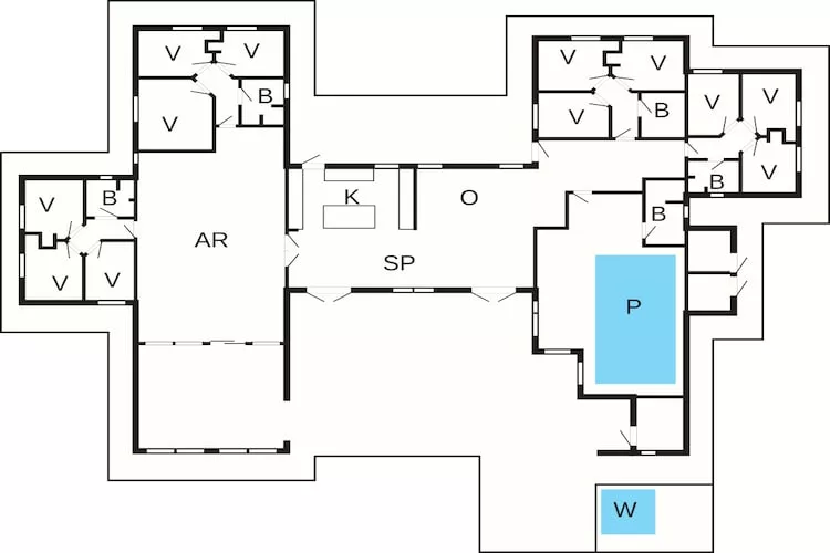 Luxe strandretraite in Væggerløse - Plattegrond