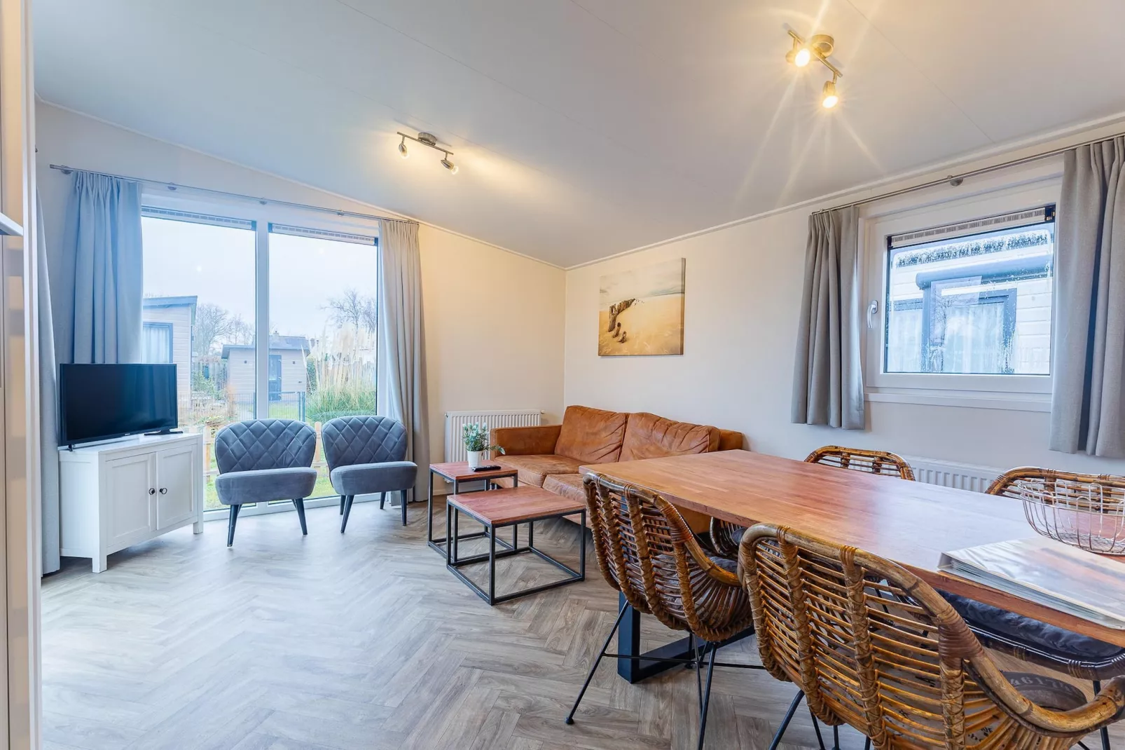 Duinhoeve chalet Schelp - Woonkamer