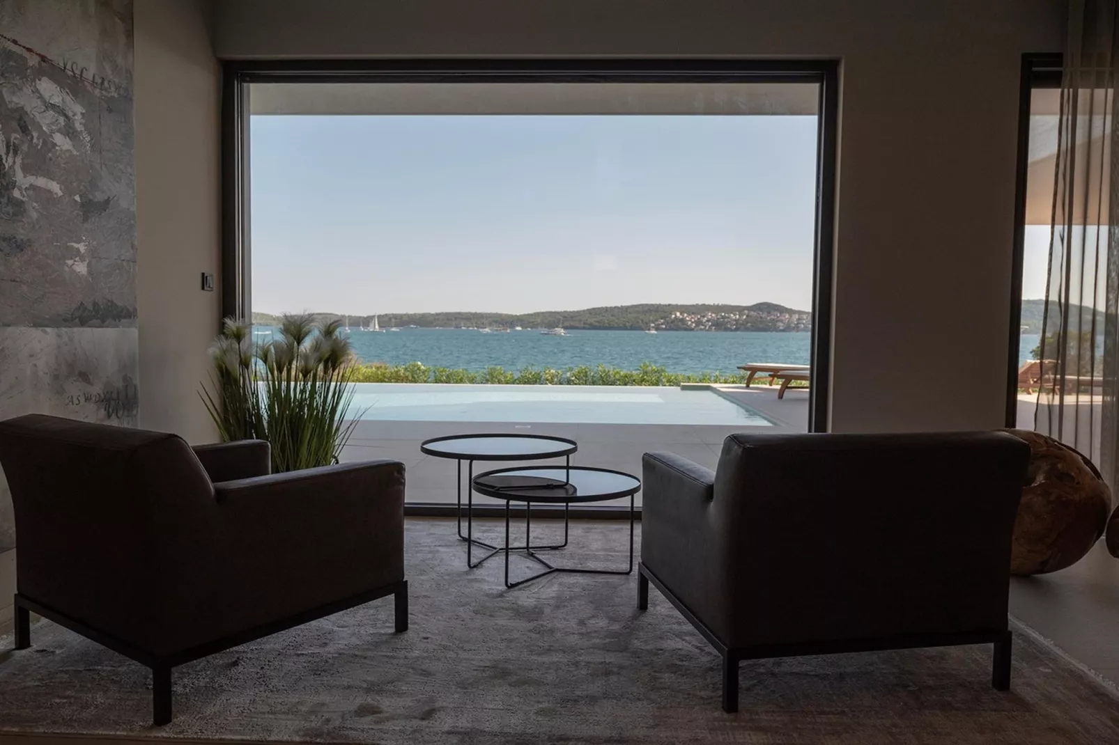 Luxury Beachfront Villa Malia Trogir with Pool - Woonkamer