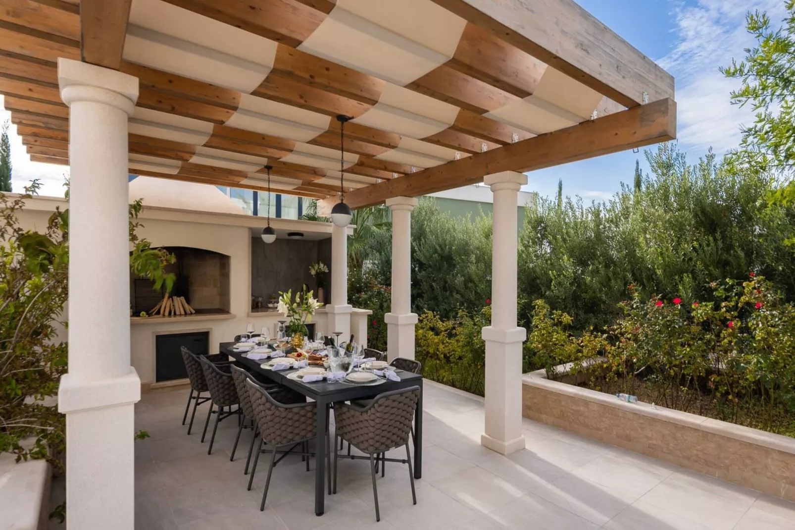 Luxury Seafront Villa Castello Rogoznica with Pool - Terrasbalkon